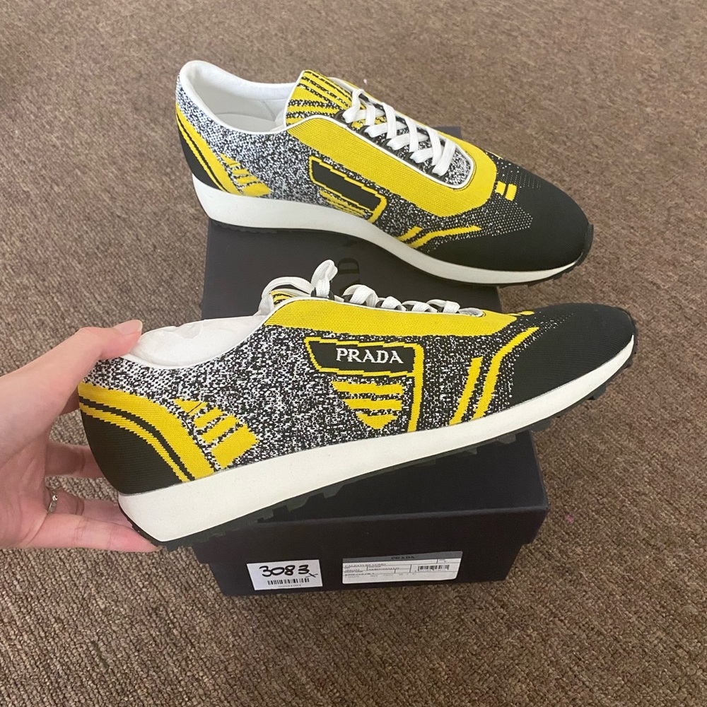 SOLD！prada mens running sneakers knit fabric us10
